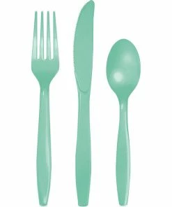 Creative Converting Fresh Mint Green Assorted Plastic Cutlery, 24 Ct