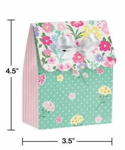 Creative Converting Floral Tea Party Favor Bag W/Ribbon, 6 Ct