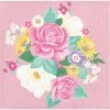 Creative Converting Kids Birthday Party Themes Floral Tea Party Beverage Napkins, 16 Ct