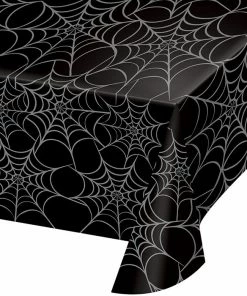 Creative Converting Silver Web Plastic Table Cover Halloween Party Supplies