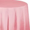 Creative Converting Solid Color Tableware Classic Pink Tablecover, Octy Round 82" Plastic