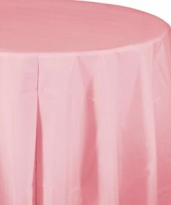 Creative Converting Solid Color Tableware Classic Pink Tablecover, Octy Round 82