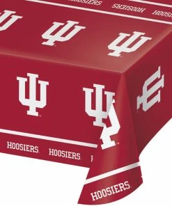 Creative Converting NCAA College Themed Party Decorations Indiana University Plastic Table Cover, 54" X 108"