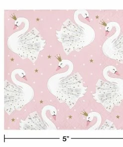 Creative Converting Stylish Swan Beverage Napkins, Pack Of 16 Kids Birthday Party Themes