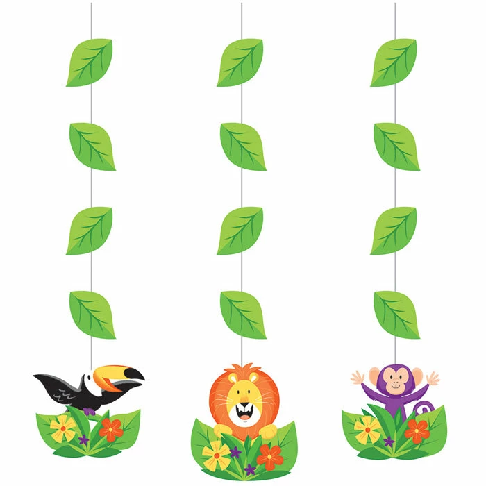 Creative Converting Jungle Safari Hanging Cutouts, 3 Ct Kids Birthday Party Themes
