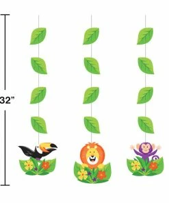 Creative Converting Jungle Safari Hanging Cutouts, 3 Ct Kids Birthday Party Themes