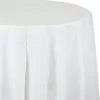 Creative Converting White Tablecover, Octy Round 82" Plastic Solid Color Tableware