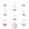 Creative Converting Kids Birthday Party Themes Floral Tea Party Hanging Cutouts, 3 Ct