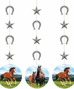 Creative Converting Kids Birthday Party Themes Horse And Pony Hanging Cutouts, 3 Ct
