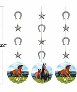 Creative Converting Kids Birthday Party Themes Horse And Pony Hanging Cutouts, 3 Ct