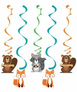 Creative Converting 1st Birthday Party Themes Wild One Woodland Dizzy Danglers, Pack Of 5
