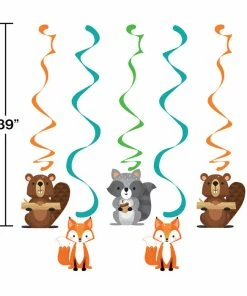 Creative Converting 1st Birthday Party Themes Wild One Woodland Dizzy Danglers, Pack Of 5