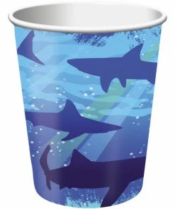 Creative Converting Shark Splash Hot/Cold Paper Paper Cups 9 Oz., 8 Ct Kids Birthday Party Themes