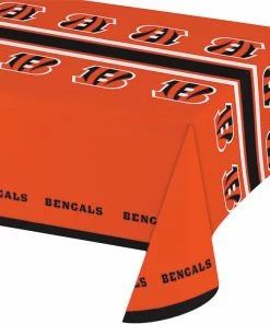 Creative Converting Cincinnati Bengals Plastic Table Cover, 54" X 102"