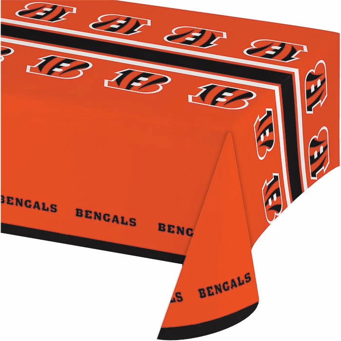 Creative Converting Cincinnati Bengals Plastic Table Cover, 54" X 102"