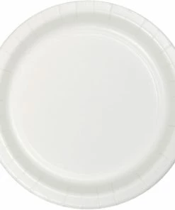 Creative Converting Solid Color Tableware White Dessert Plate, 75 Ct