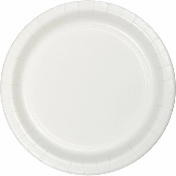 Creative Converting Solid Color Tableware White Dessert Plate, 75 Ct