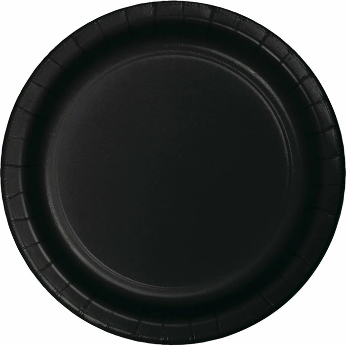 Creative Converting Black Dessert Plates, 75 Ct Solid Color Tableware