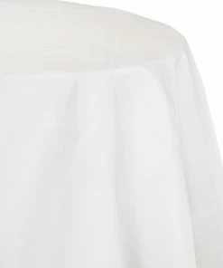 Creative Converting White Tablecover, Octy Round 82" Polylined Tissue