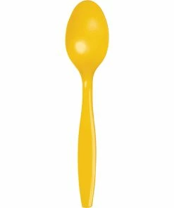 Creative Converting School Bus Yellow Plastic Spoons, 24 Ct