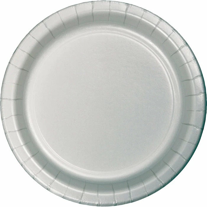 Creative Converting Shimmering Silver Dessert Plates, 8 Ct