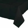 Creative Converting Solid Color Tableware Black Velvet Tablecover 54"X 108" Polylined Tissue
