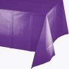Creative Converting Solid Color Tableware Amethyst Tablecover Plastic 54" X 108"