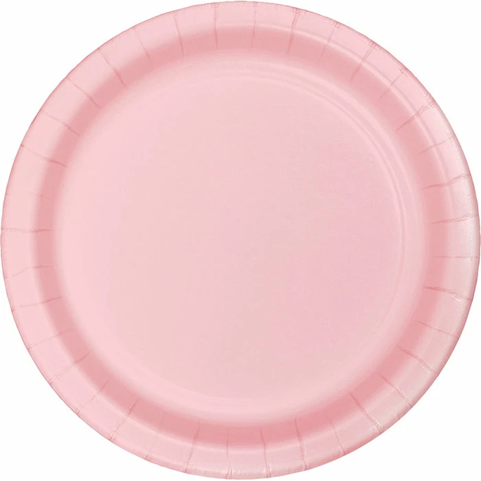 Creative Converting Solid Color Tableware Classic Pink Dessert Plates, 8 Ct