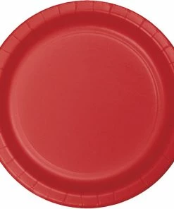 Creative Converting Solid Color Tableware Classic Red Dessert Plates, 8 Ct
