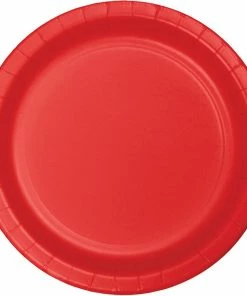 Creative Converting Solid Color Tableware Classic Red Dessert Plates, 75 Ct
