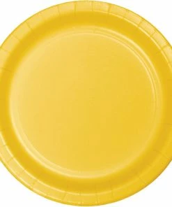 Creative Converting School Bus Yellow Dessert Plates, 8 Ct Solid Color Tableware