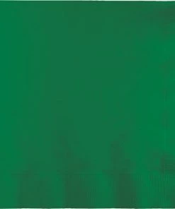 Creative Converting Solid Color Tableware Emerald Green Luncheon Napkin 2Ply, 50 Ct