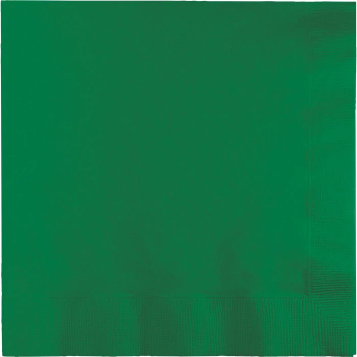 Creative Converting Solid Color Tableware Emerald Green Luncheon Napkin 2Ply, 50 Ct