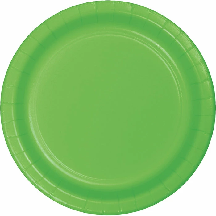 Creative Converting Solid Color Tableware Fresh Lime Green Dessert Plates, 8 Ct