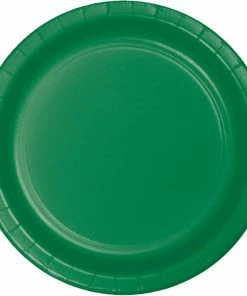 Creative Converting Solid Color Tableware Emerald Green Dessert Plates, 8 Ct