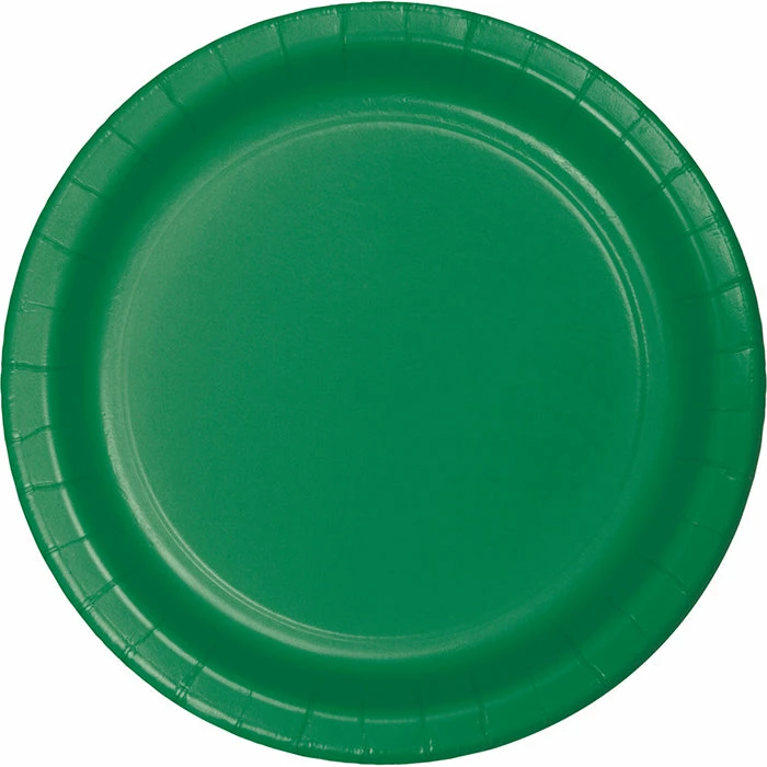 Creative Converting Solid Color Tableware Emerald Green Dessert Plates, 8 Ct