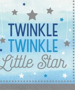Creative Converting One Little Star Boy Napkins, 16 Ct 1st Birthday Party Themes