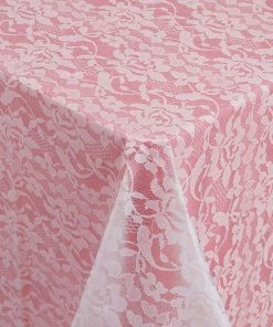 Creative Converting All Over Print Plastic Tablecover Lace Look, W