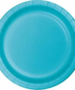 Creative Converting Solid Color Tableware Bermuda Blue Dessert Plates, 8 Ct