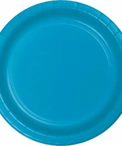 Creative Converting Turquoise Blue Dessert Plates, 24 Ct Solid Color Tableware