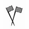 Creative Converting Racing Theme Party Decorations Black And White Check Picks, 12 Ct