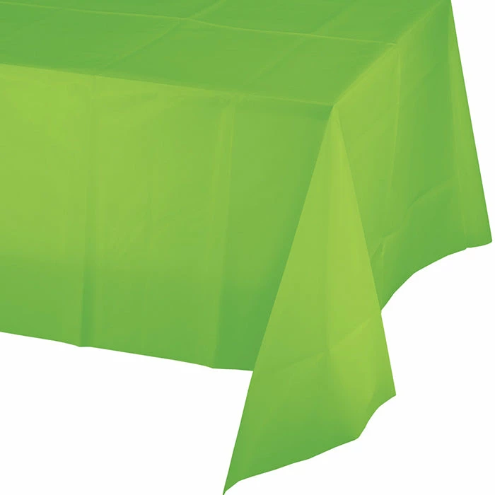 Creative Converting Solid Color Tableware Fresh Lime Plastic Tablecover 54" X 108"