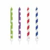 Creative Converting Birthday Party Candles Primary Colors Patterns Large Candles, 12 Ct