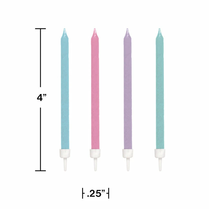 Creative Converting Birthday Party Candles Pastel Candles, 12 Ct