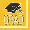 Creative Converting Graduation School Spirit Yellow Napkins, 36 Ct
