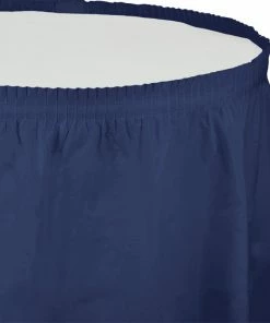 Creative Converting Navy Plastic Tableskirt, 14' X 29"