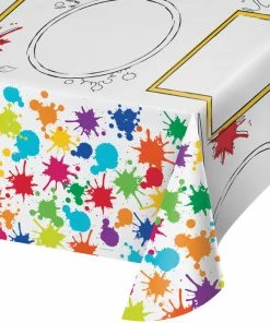 Creative Converting Kids Birthday Party Themes Art Party Activity Tablecover, Paper, Aop, 54X96