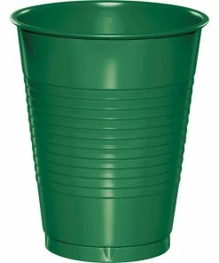 Creative Converting Solid Color Tableware Emerald Green Plastic Cups, 20 Ct