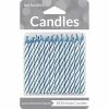 Creative Converting Blue Striped Candles, 24 Ct