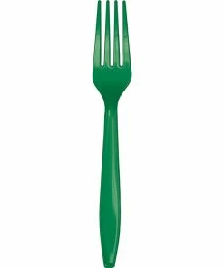 Creative Converting Emerald Green Plastic Forks, 50 Ct Solid Color Tableware